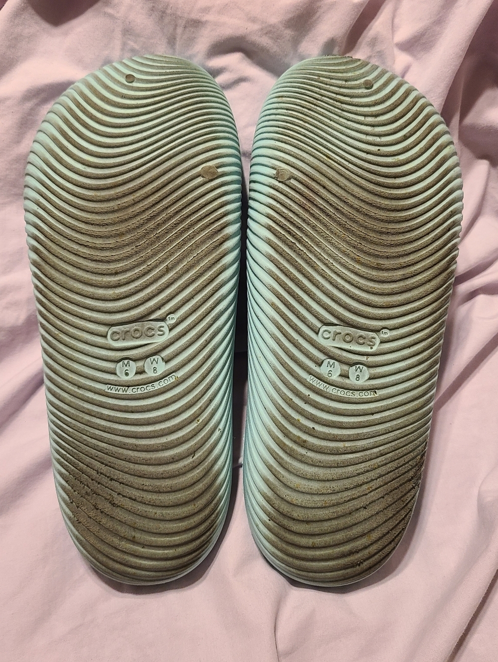 CROCS LiteRide Open-Toe Slides in Aqua Mint - Picture 2 of 5